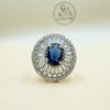 Blue Zircon Silver Ring