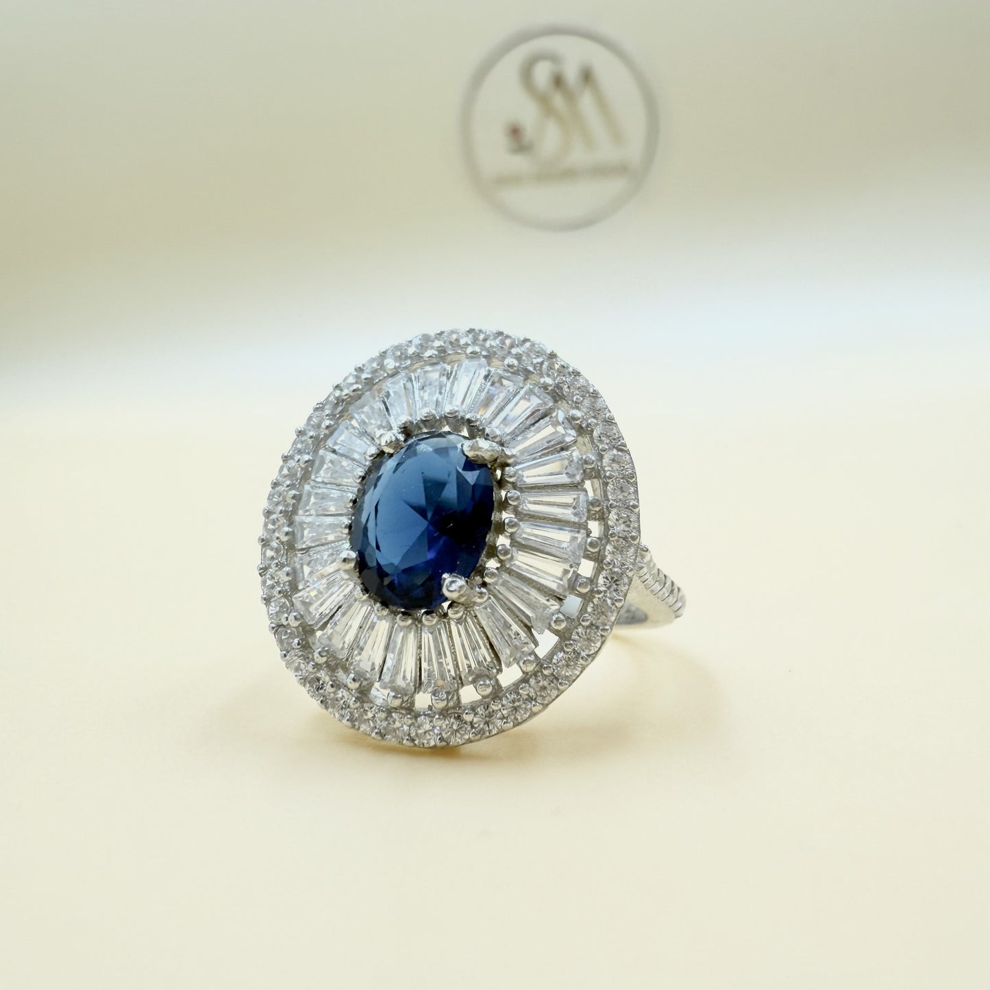 Blue Zircon Silver Ring
