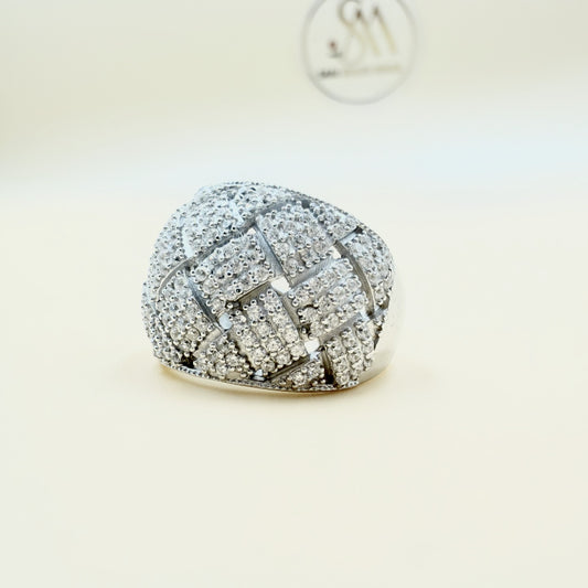 White Zircon Silver Ring