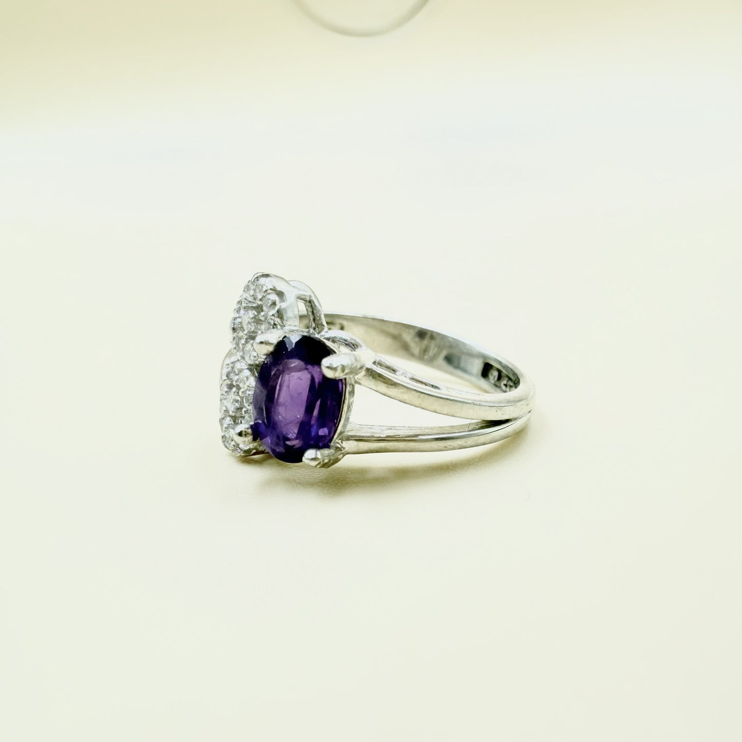 Natural Amethyst Silver Ring