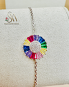 Silver Premium Rainbow Bracelet, multicolor For Girls/Women to Gift