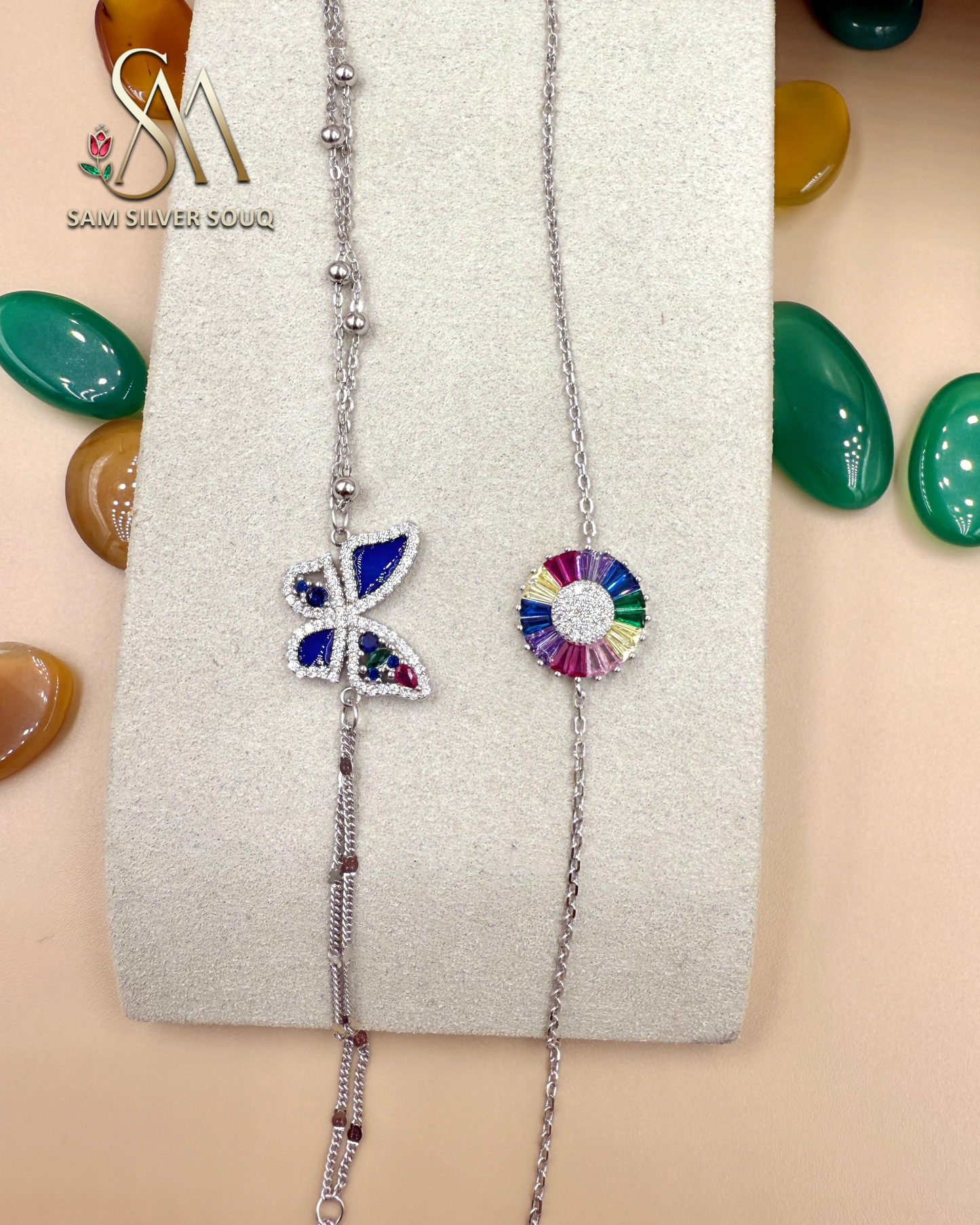 Silver Premium Rainbow Bracelet, multicolor For Girls/Women to Gift