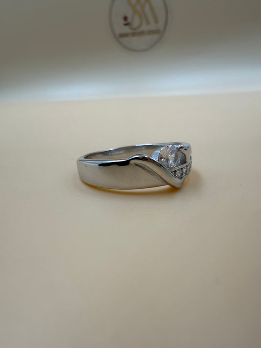 White Zircon Silver Ring