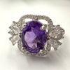 Natural Amethyst Silver Ring