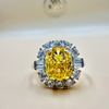 925 Silver Ring – vivid yellow zircon