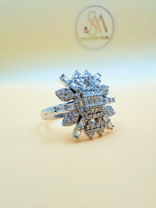 White Zircon Sterling Silver Ring