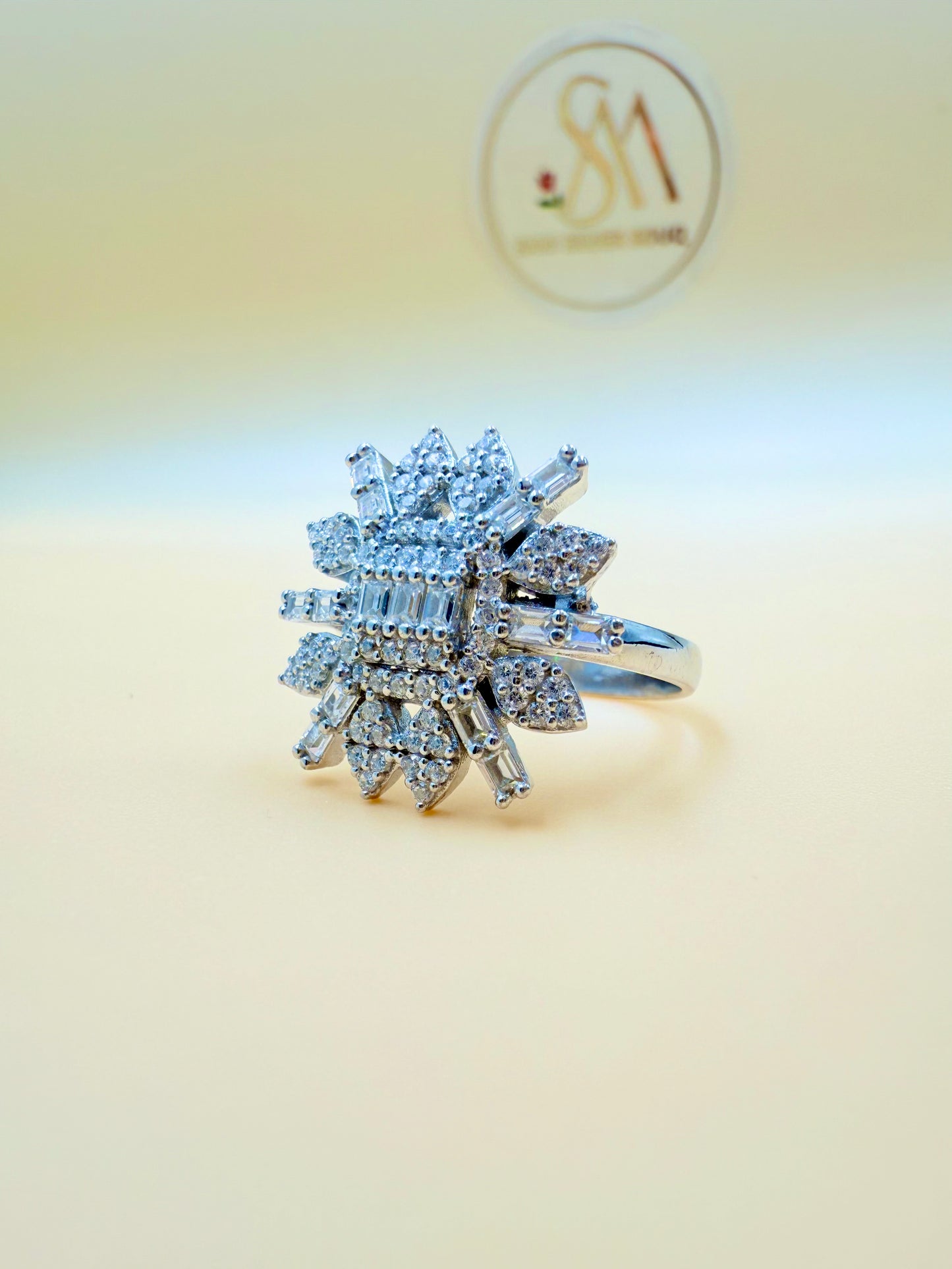 White Zircon Sterling Silver Ring