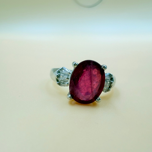 925 Silver Ring with Natural Ruby (GF)