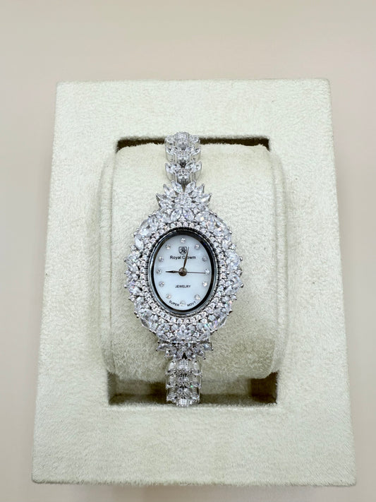 Elegant Silver Zircon Watch