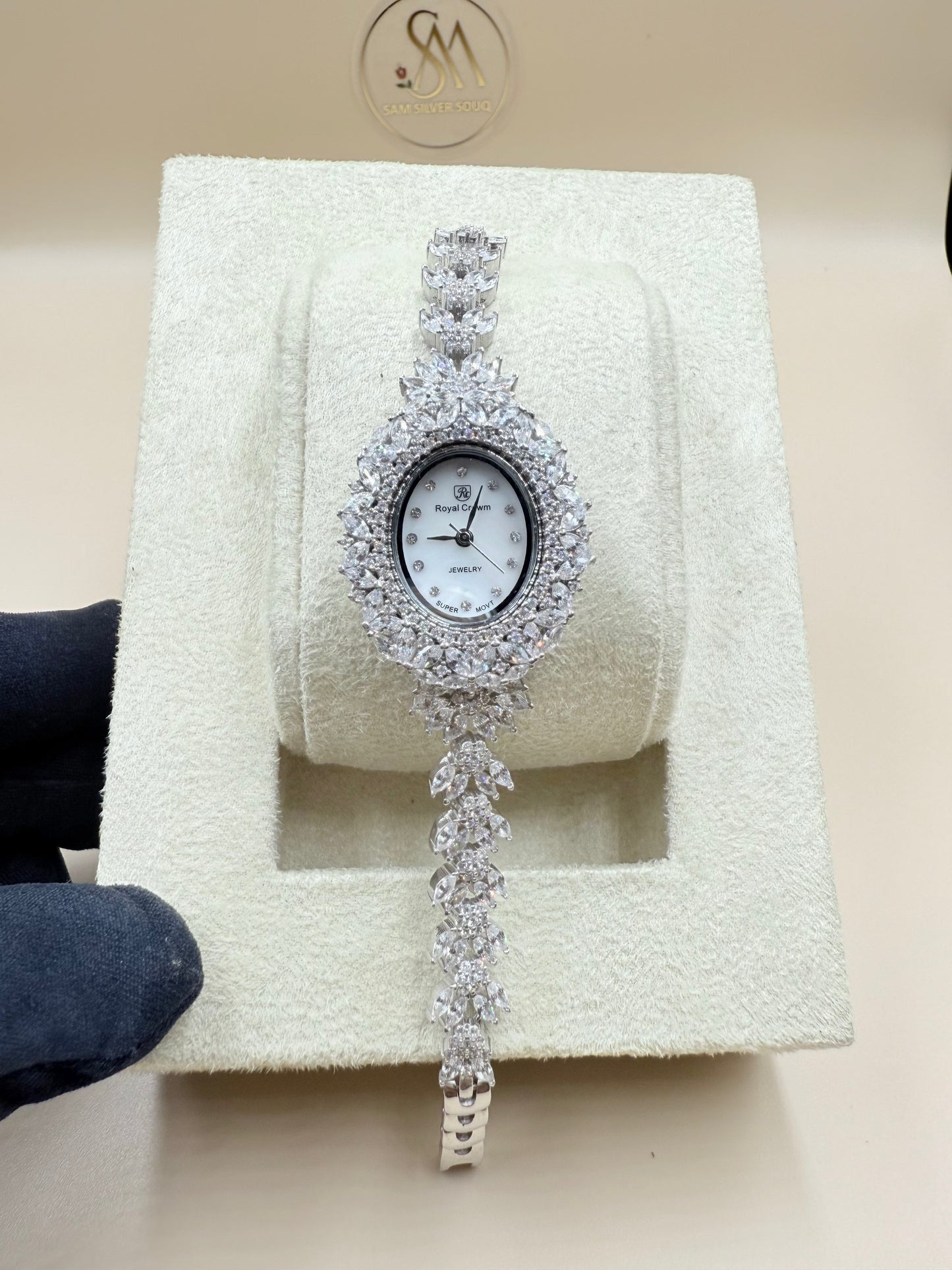 Elegant Silver Zircon Watch