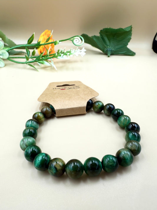Green Agate Energy Bracelet – Natural Gemstone Beads