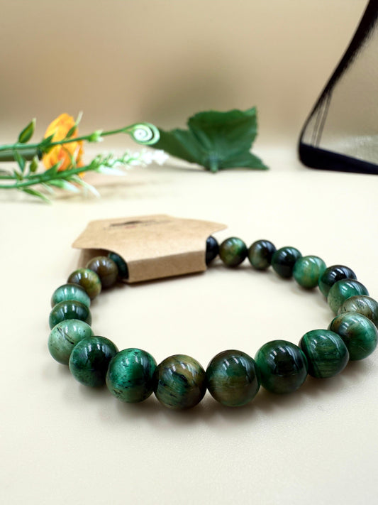 Green Agate Energy Bracelet – Natural Gemstone Beads