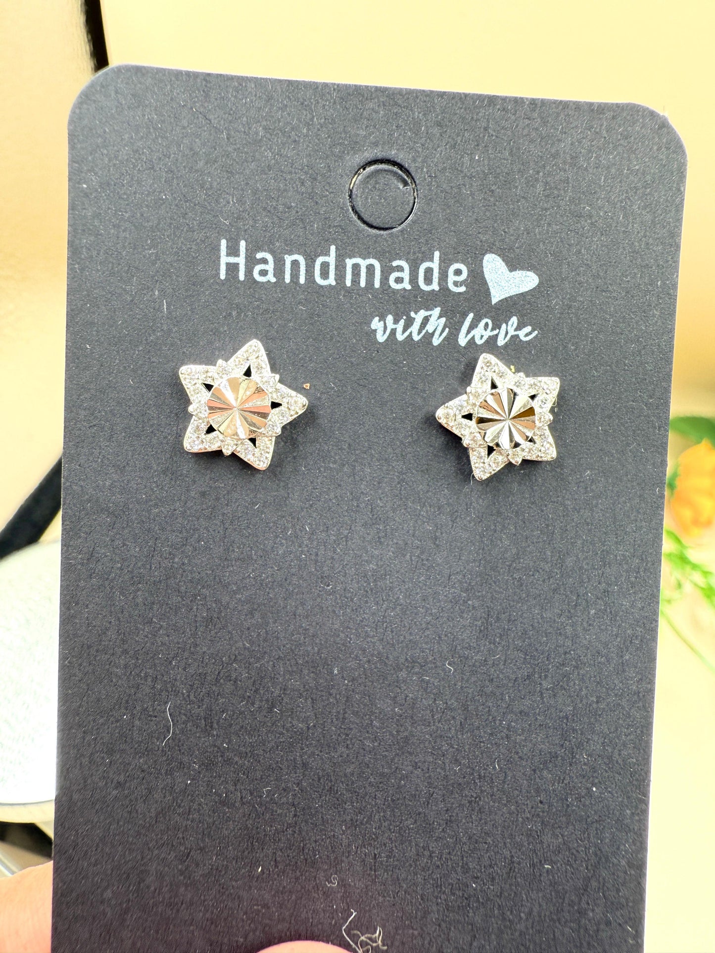 Silver Starburst Stud Earrings