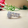 Elegant Round Zircon Cluster Silver Ring