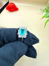 Classic Blue Zircon Silver Silver Ring