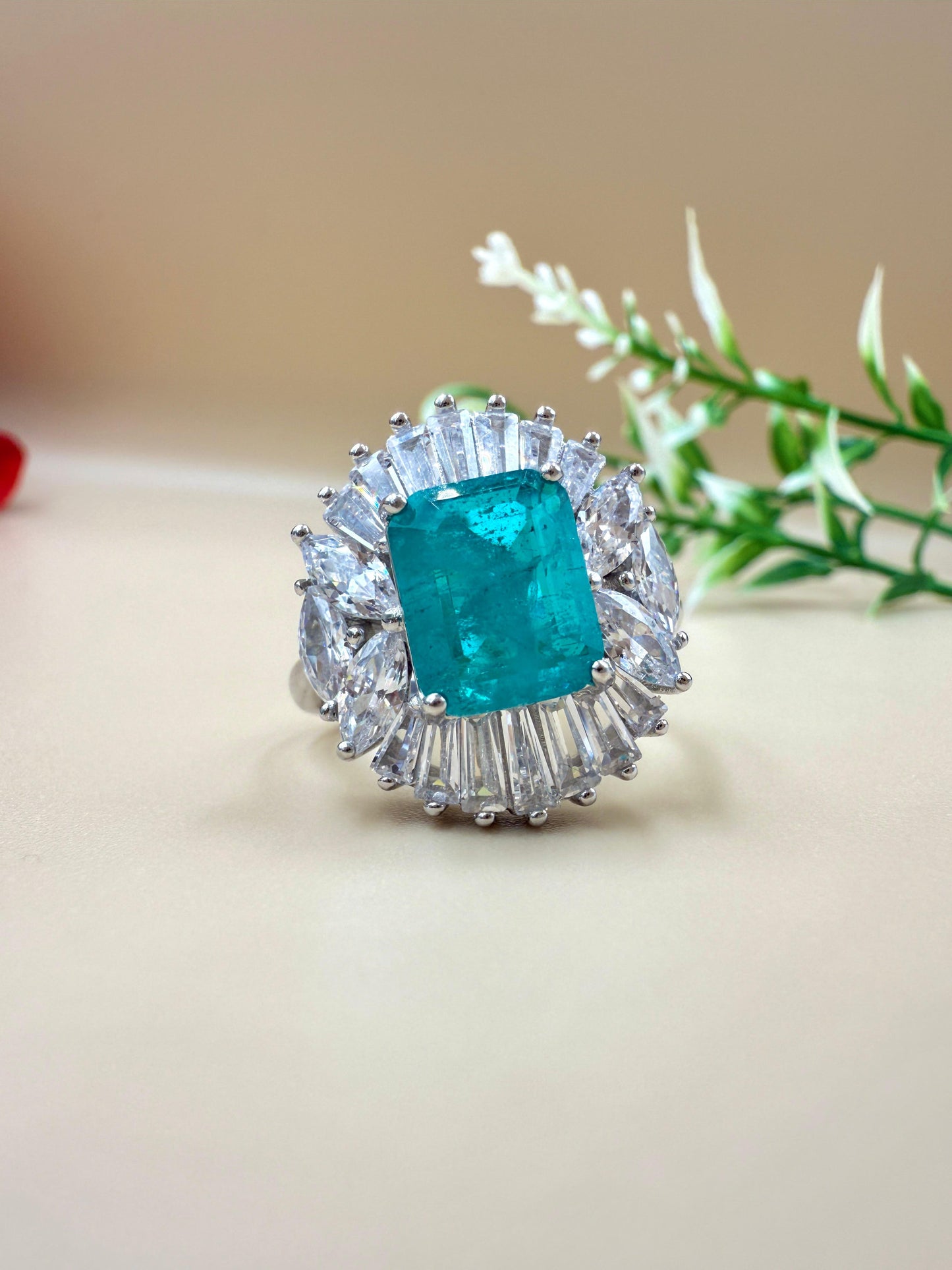 Ocean Glow Aquamarine Silver Ring