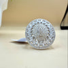 Radiant Zircon Dome Silver Ring