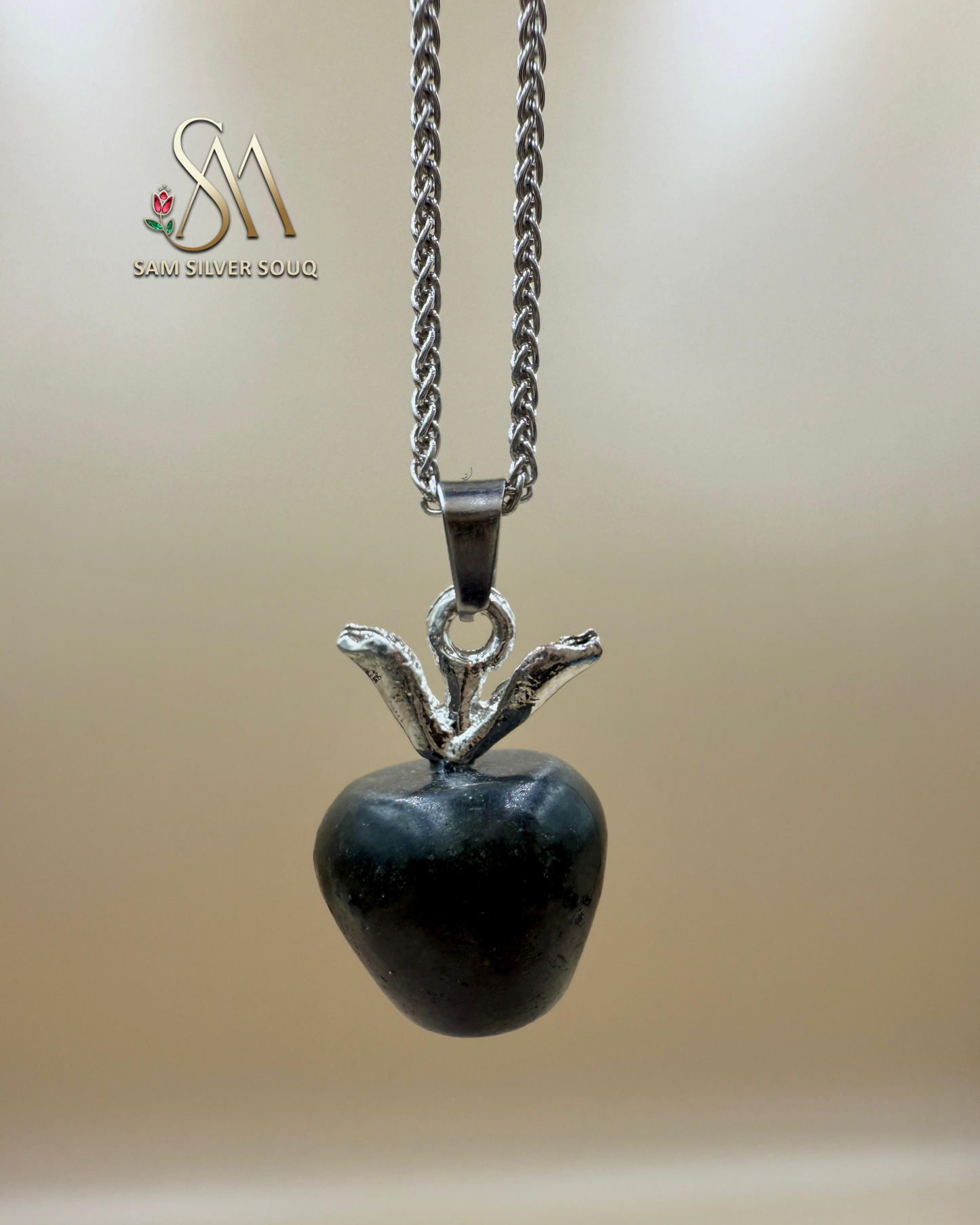 Silver Black Quartz Energy Necklace Jewelry, Healing Gemstone, Girl/Woman Necklace