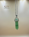Green Jade Crystal silver Pendant with chain
