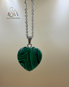 Heart-Shaped Malachite silver Pendant
