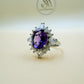 Purple Zircon Silver Ring