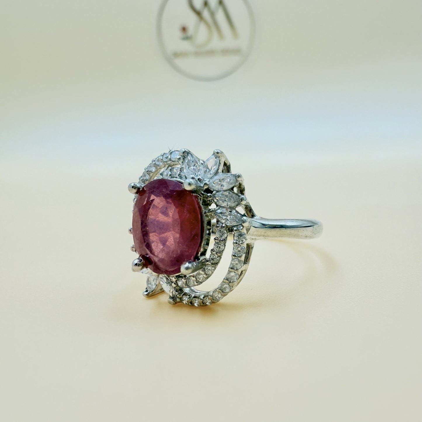 Natural Ruby (GF) Stone Silver Ring