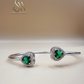 SILVER 925 Sterling Silver Premium Emerald Green Bangle For Girls/Women to Gift