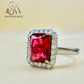 SILVER RING WITH RUBY STONE