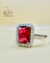 SILVER RING WITH RUBY STONE