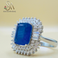 SILVER RING - BLUE COLORED STONE