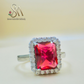 SILVER RING WITH RUBY STONE