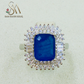 SILVER RING - BLUE COLORED STONE