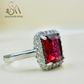 SILVER RING WITH RUBY STONE