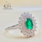 SILVER RING WITH EMERALD STONE