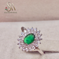 SILVER RING WITH EMERALD STONE