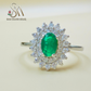 SILVER RING WITH EMERALD STONE