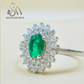 SILVER RING WITH EMERALD STONE