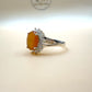 Natural Yellow Jade  Silver Ring