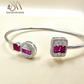 SILVER 925 Sterling Silver Premium Ruby Color Bangle For Girls/Women to Gift