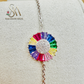 SILVER 925 Sterling Silver Premium Rainbow Bracelet, multicolor For Girls/Women to Gift