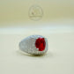 Pretty Red Zircon Silver Ring