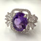 Natural Amethyst Silver Ring