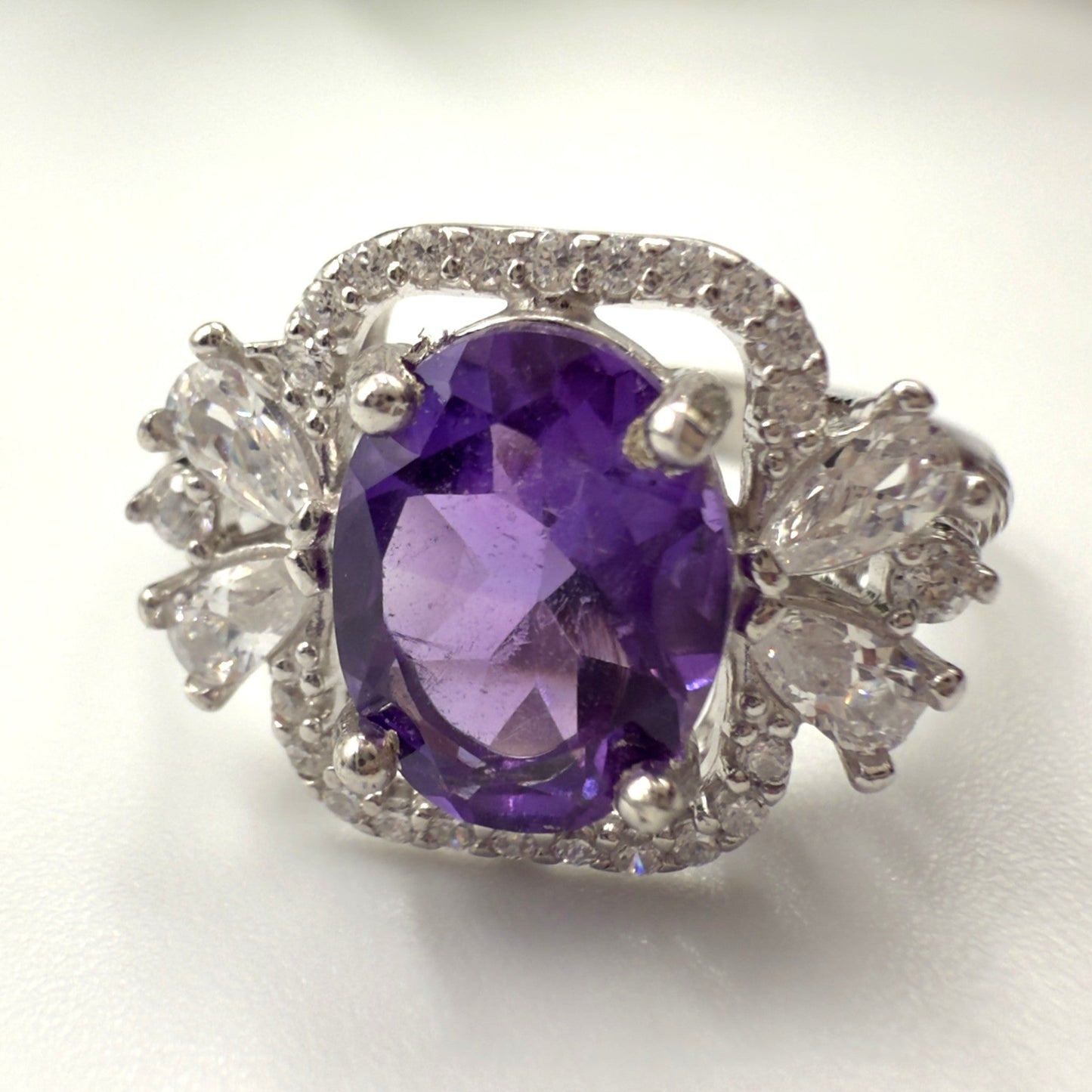 Natural Amethyst Silver Ring