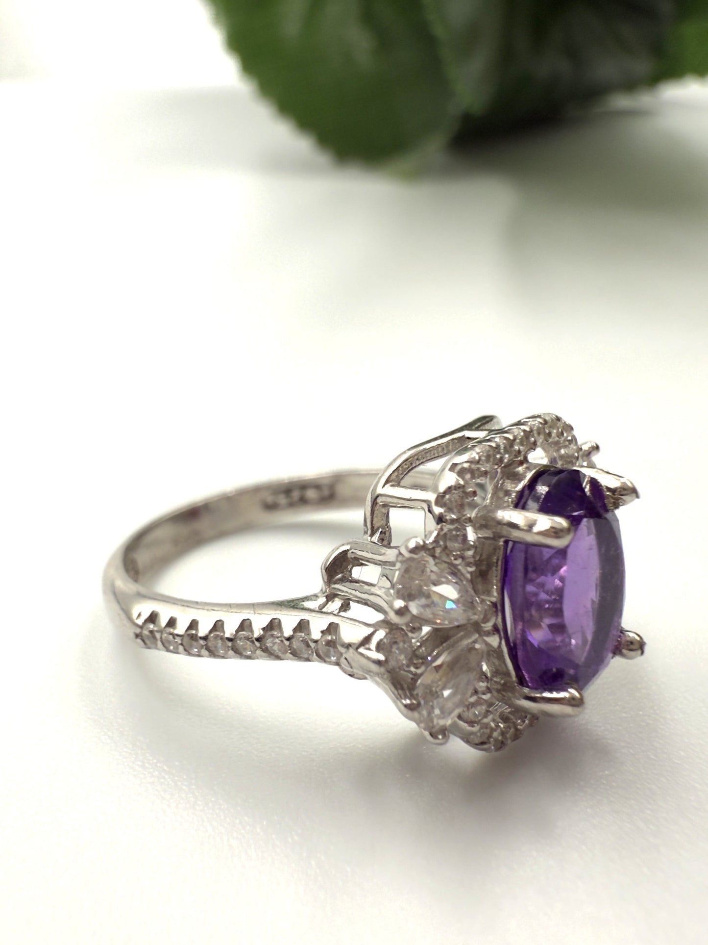 Natural Amethyst Silver Ring