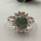 Natural Green Gemstone  Silver Ring