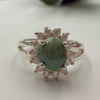 Natural Green Gemstone  Silver Ring