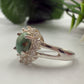 Natural Green Gemstone  Silver Ring
