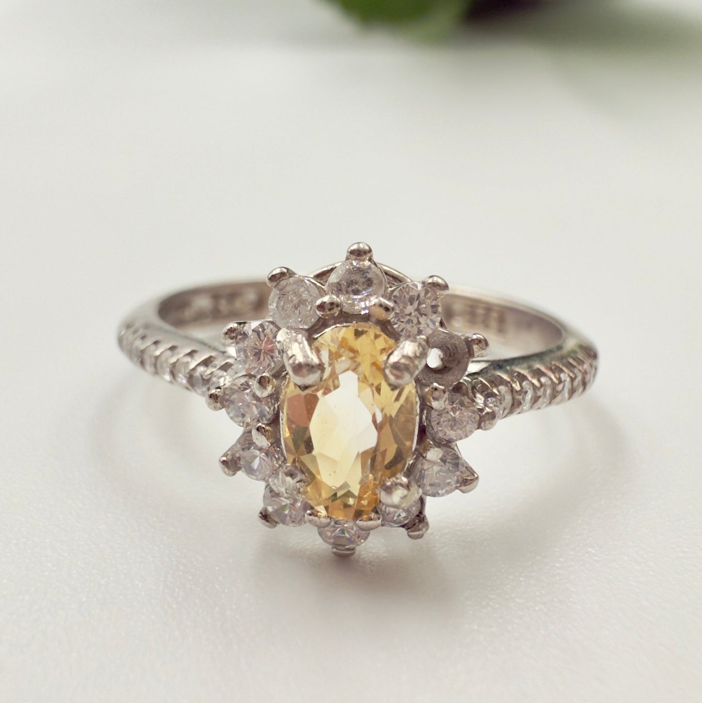 Natural Yellow Sapphire  Silver Ring