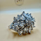 Radiant White Zircon Cocktail Silver Ring