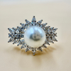 Eternal Elegance Pearl Zircon Silver Ring